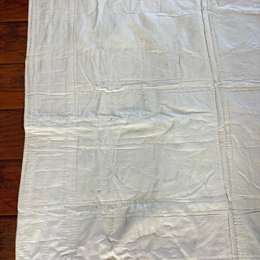 VTG Teddy Bear Quilt Appliqué Nursery Baby Blanket Cottagecore Cotton Patchwork